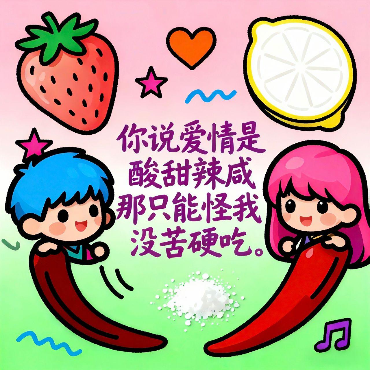 你说爱情是酸甜辣咸那只能算我没苦硬吃封面