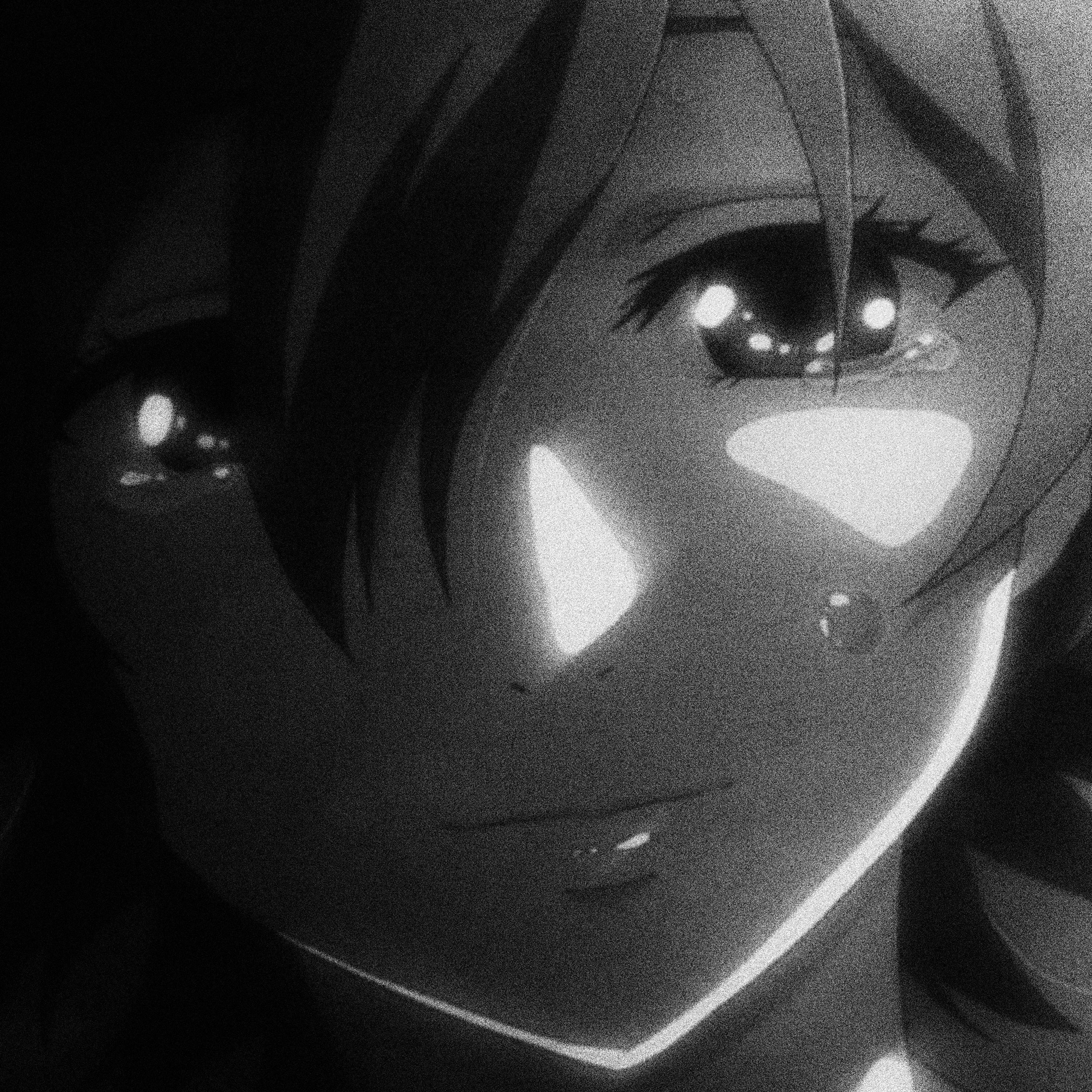 black tears that shine silver