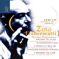 Lyrinx Archives (1958·61·75) Zino Francescatti, New York, Dec. 16, 1975: The Last Performance