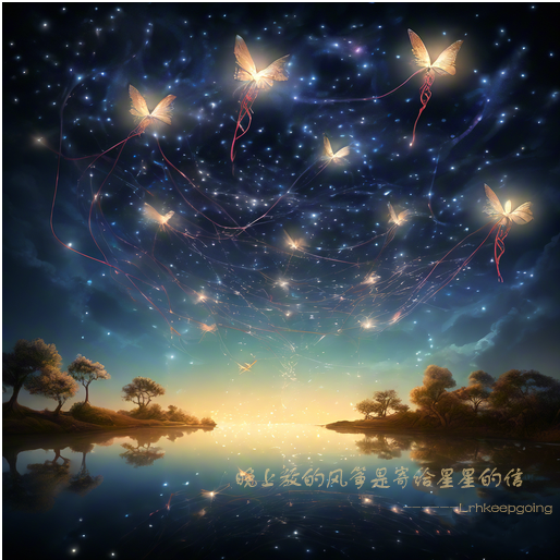 晚上放的风筝是寄给星星的信封面