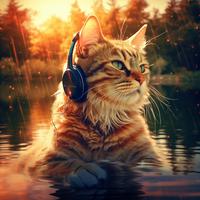 Water's Purring Waves: Meows and Melodies by the Spring