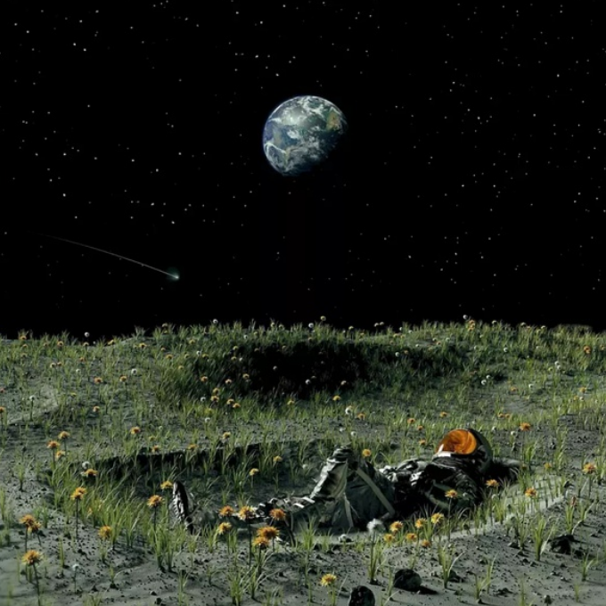 在遥远的地方看着满天繁星夜空