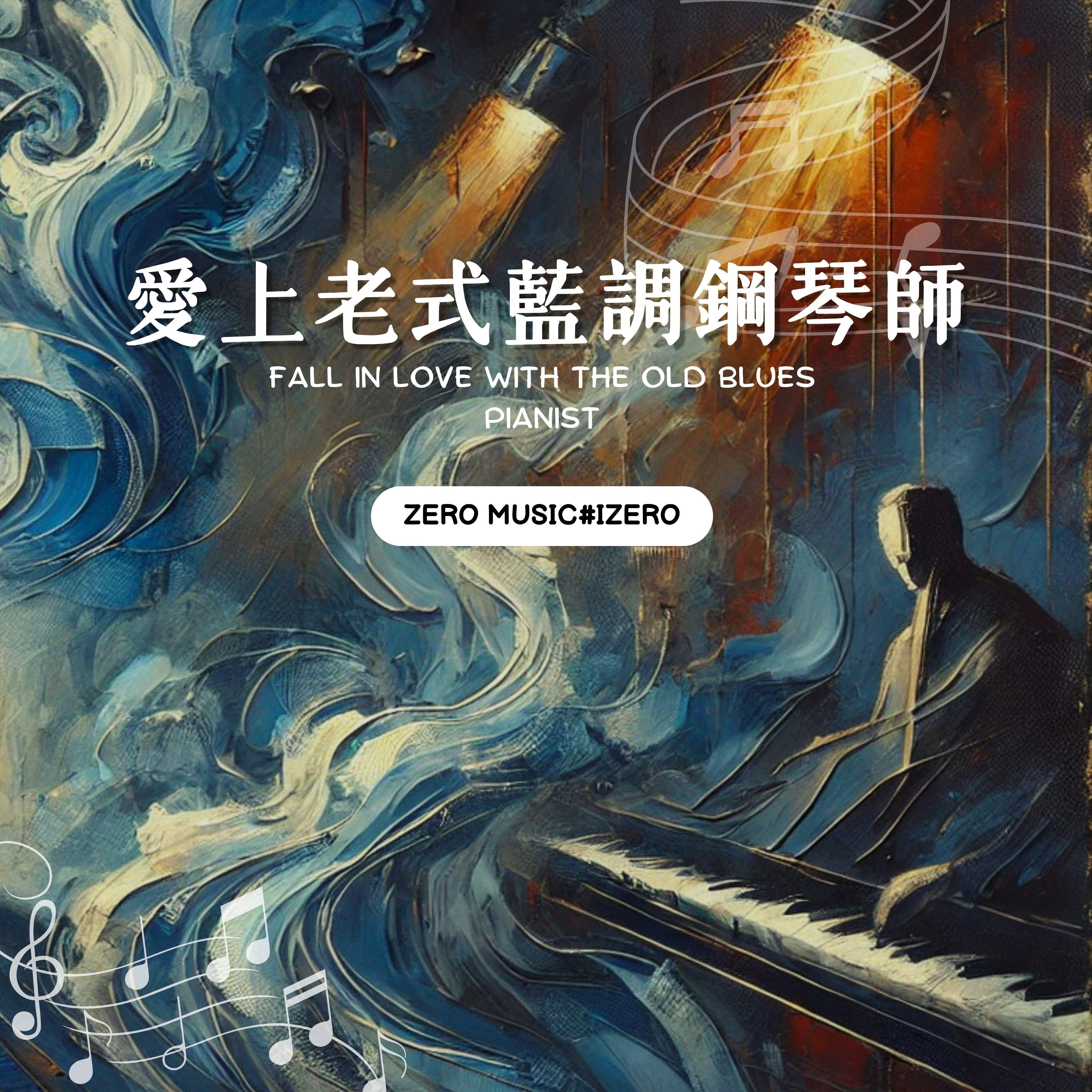 钢琴键上的蓝色光影封面