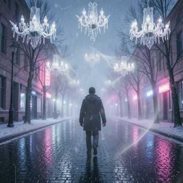 行走在冬夜的冷风中封面