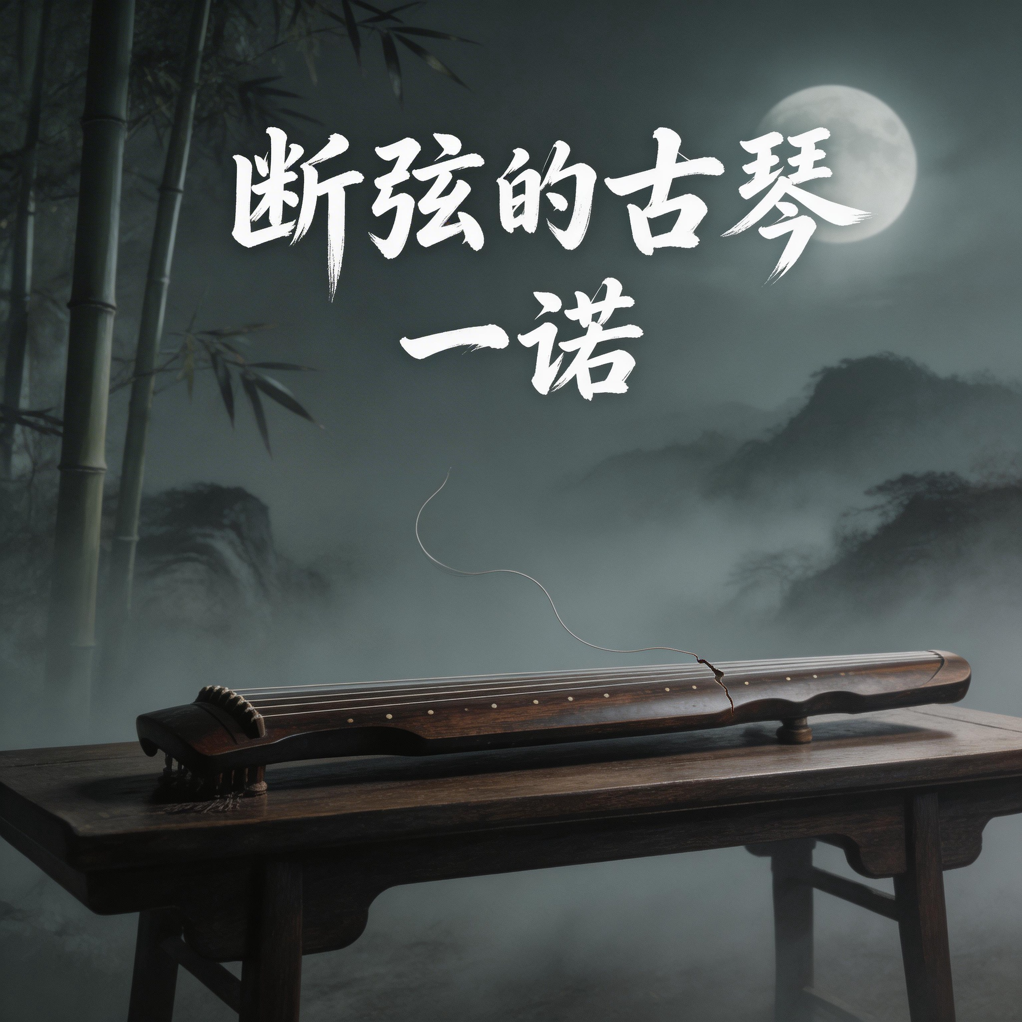 断弦的古琴封面
