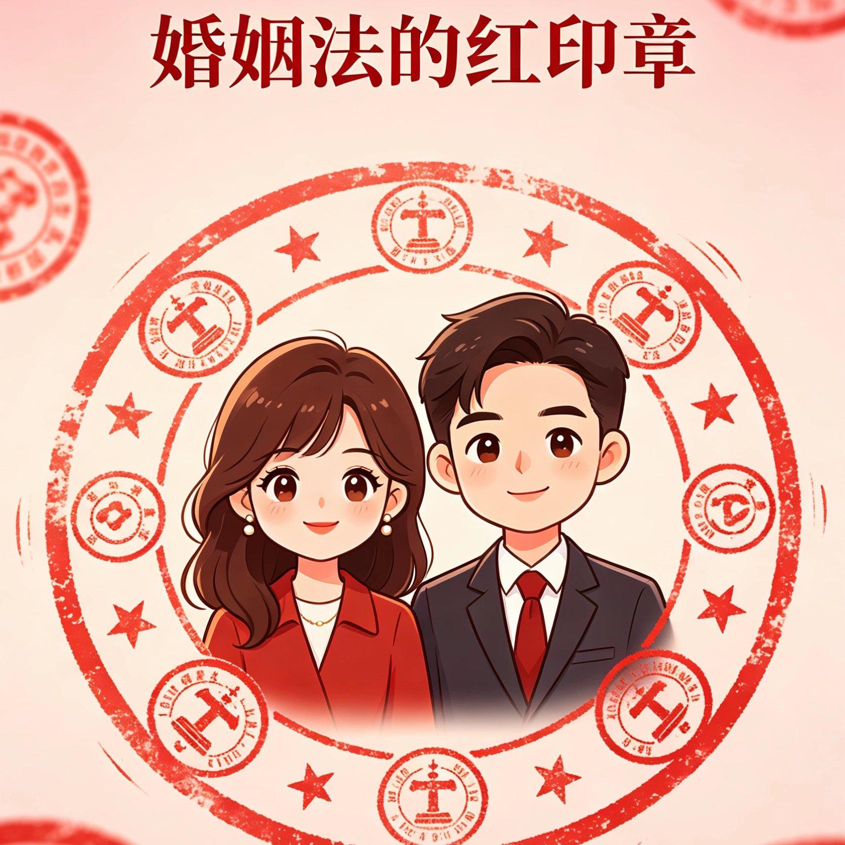 婚姻法的红印章封面