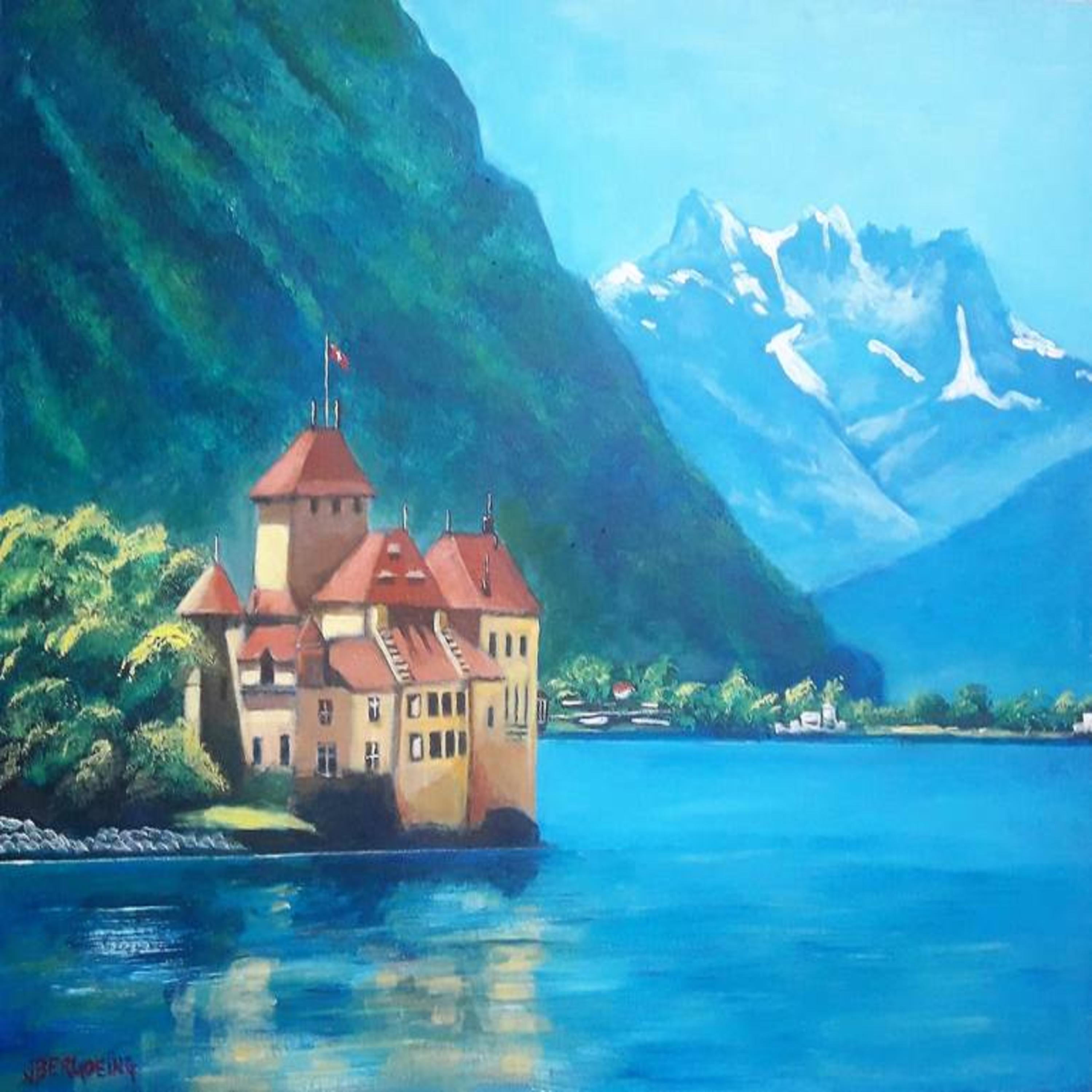 Шильонский замок Швейцария картины