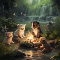 Music combined with Fire: Fireside Bliss for Cats