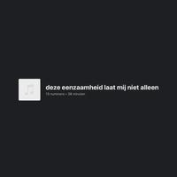 deze eenzaamheid laat mij niet alleen