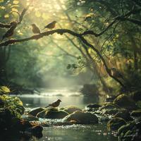 Binaural Nature's Sleep: Creek and Birds Soothing - 92 96 Hz