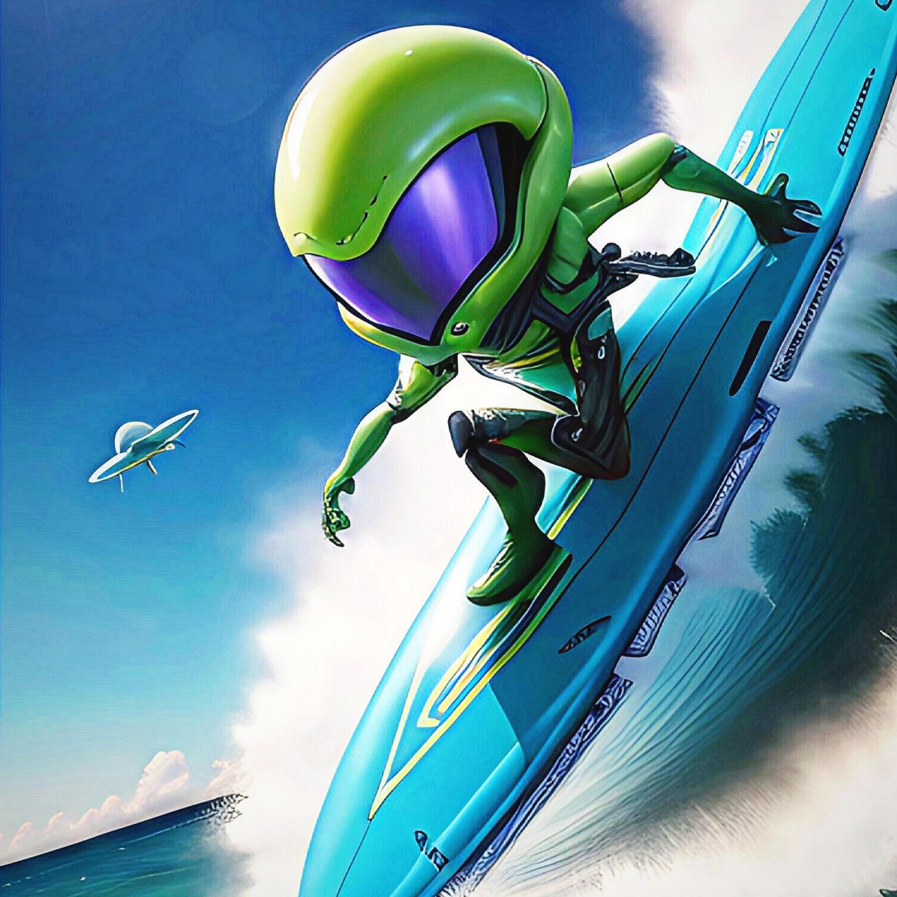 Little Green Surfer Dudes (Silver Surfer's Nephews)