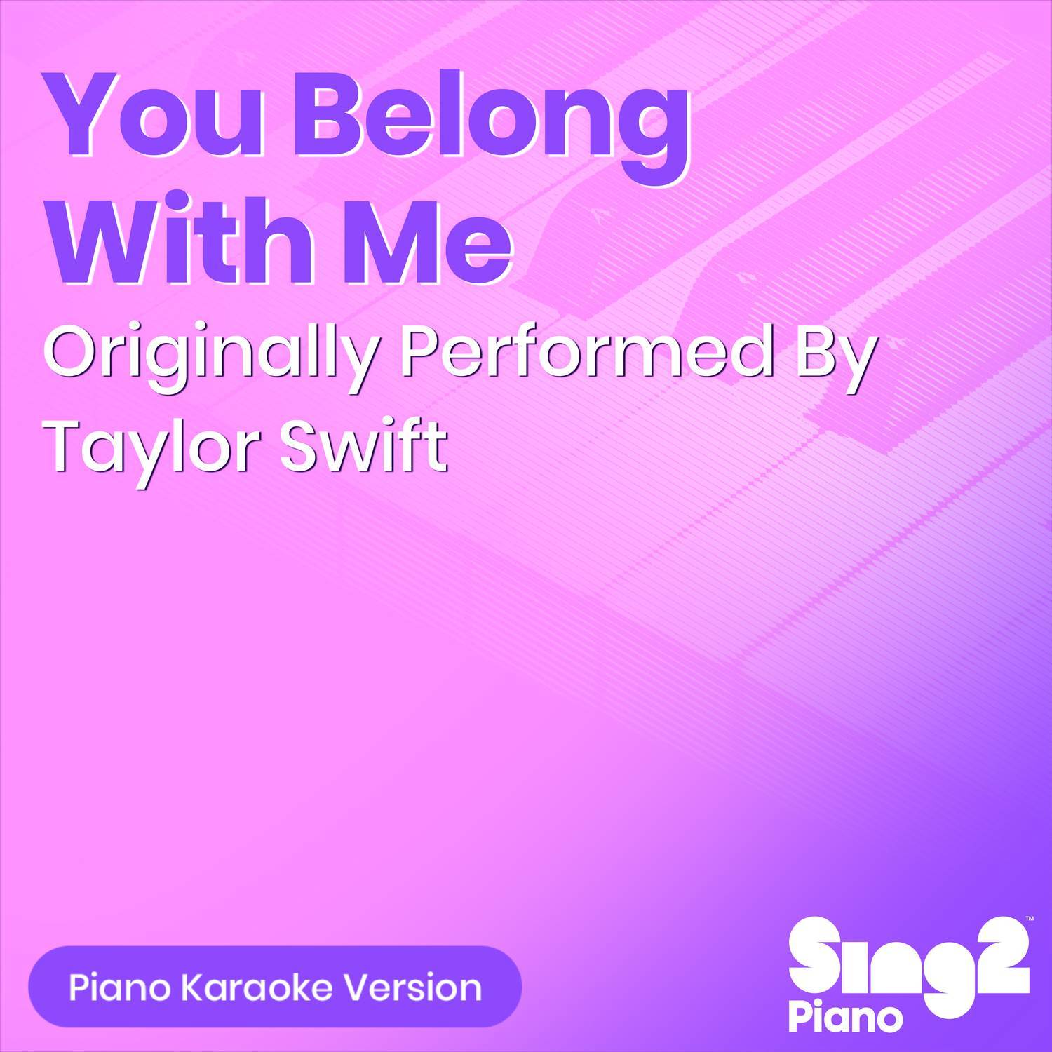 You Belong With Me (Originally Performed by Taylor Swift) (Piano Karaoke Version)