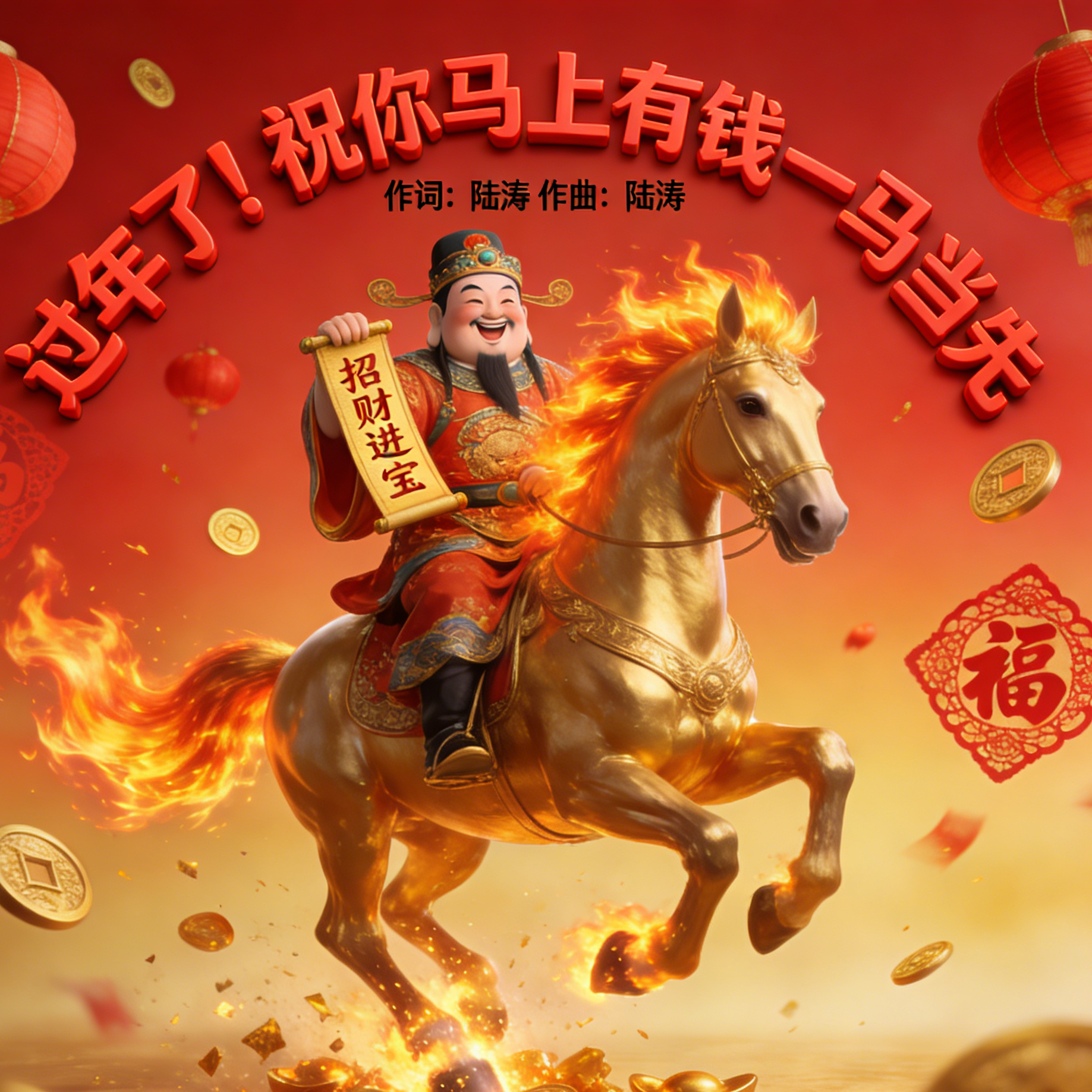 过年了！祝你马上有钱一马当先封面