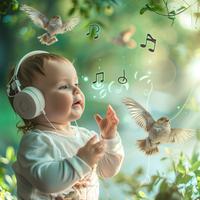 Gentle Binaural: Birds and Baby Melodies - 92 88 Hz