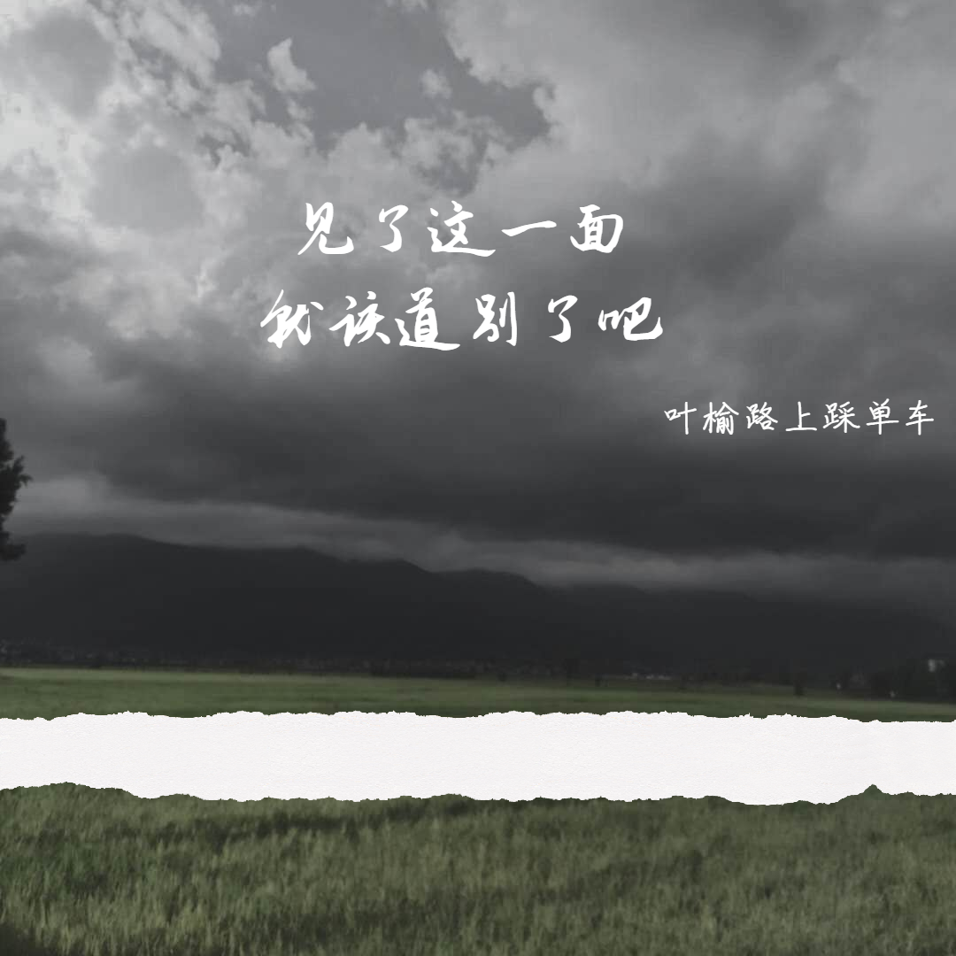 见了这一面就该道别了吧