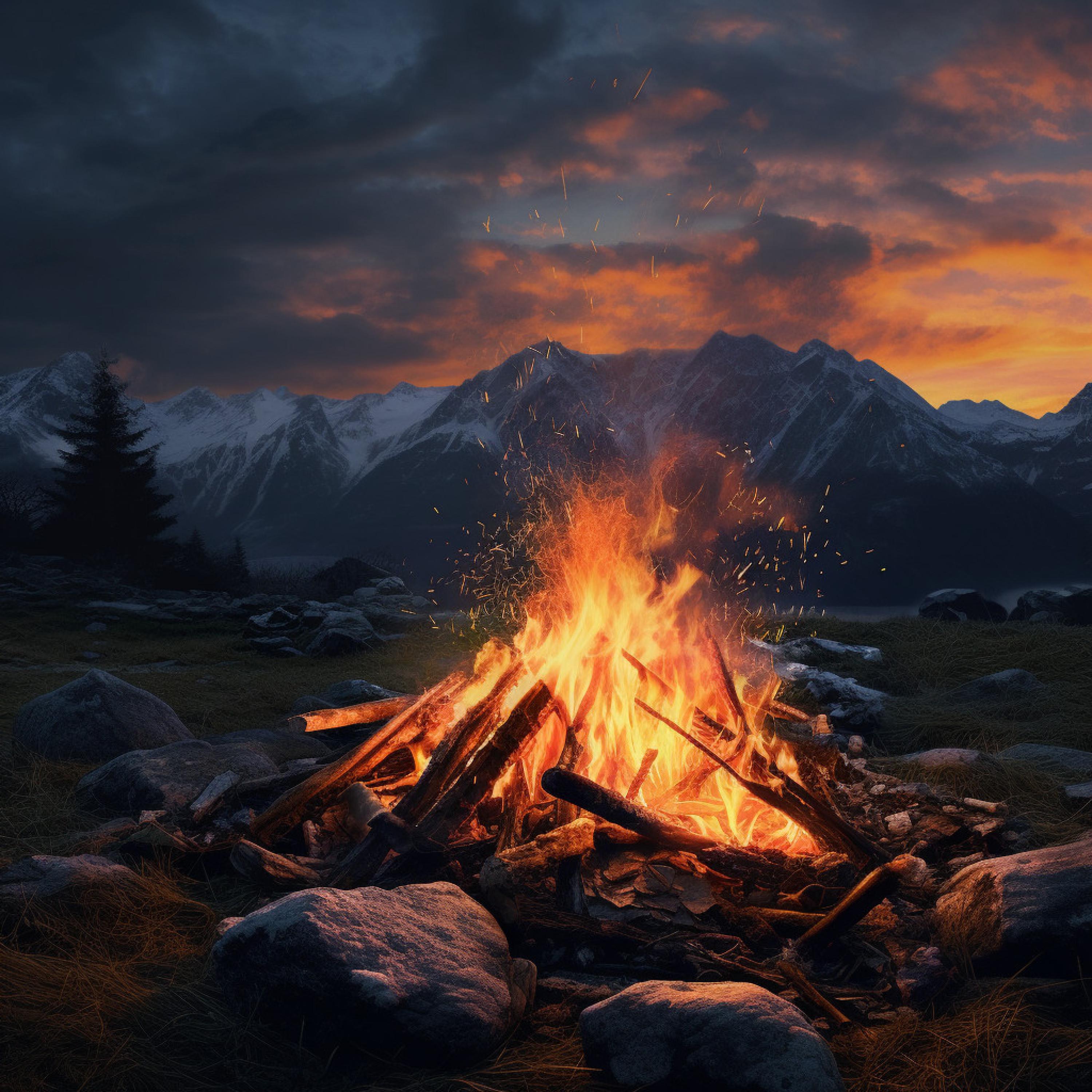 Native American Nature - Fire's Soothing Presence in Relaxation