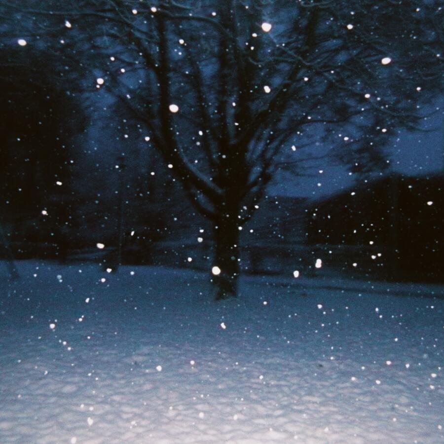 夜晚飘雪...