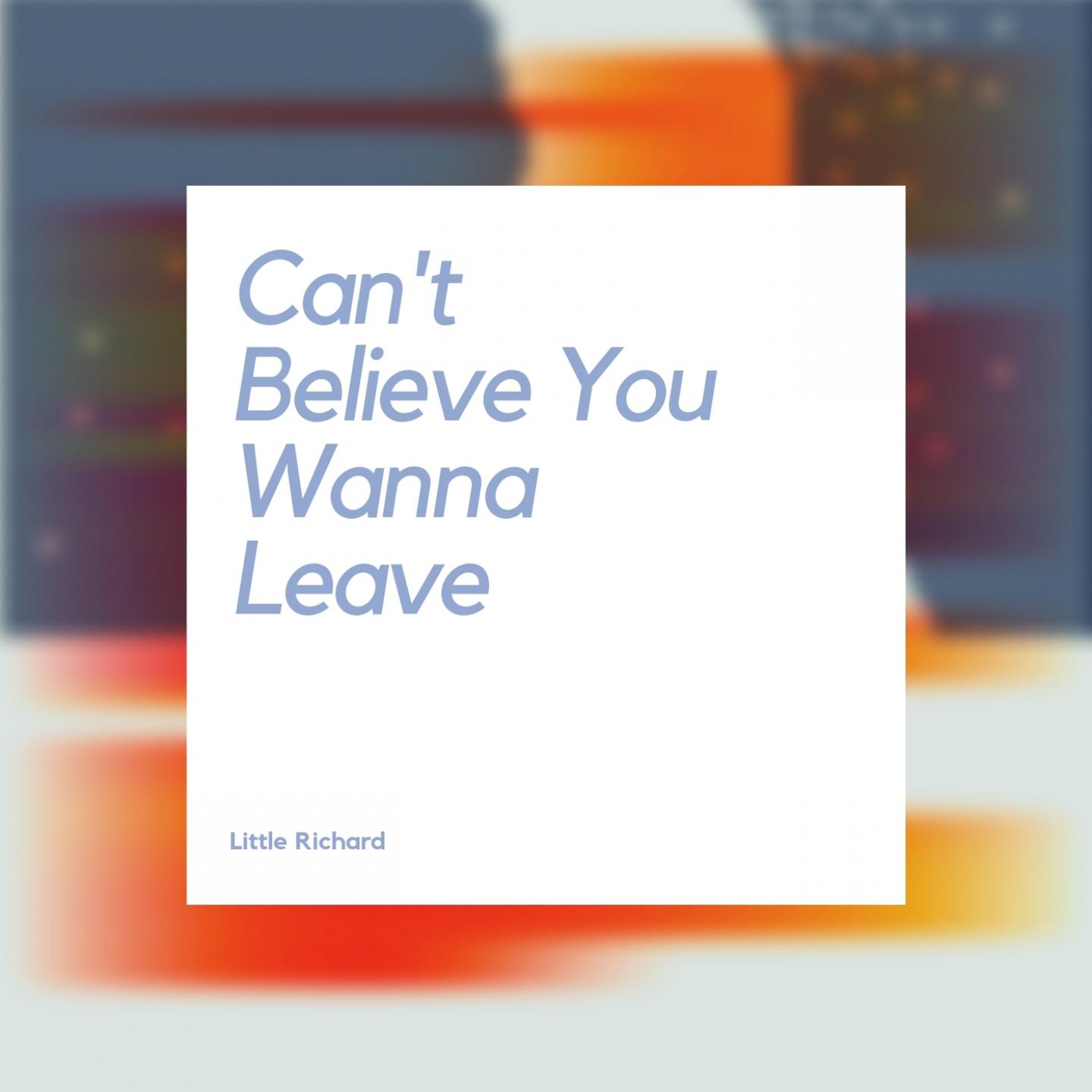 Can't Believe You Wanna Leave