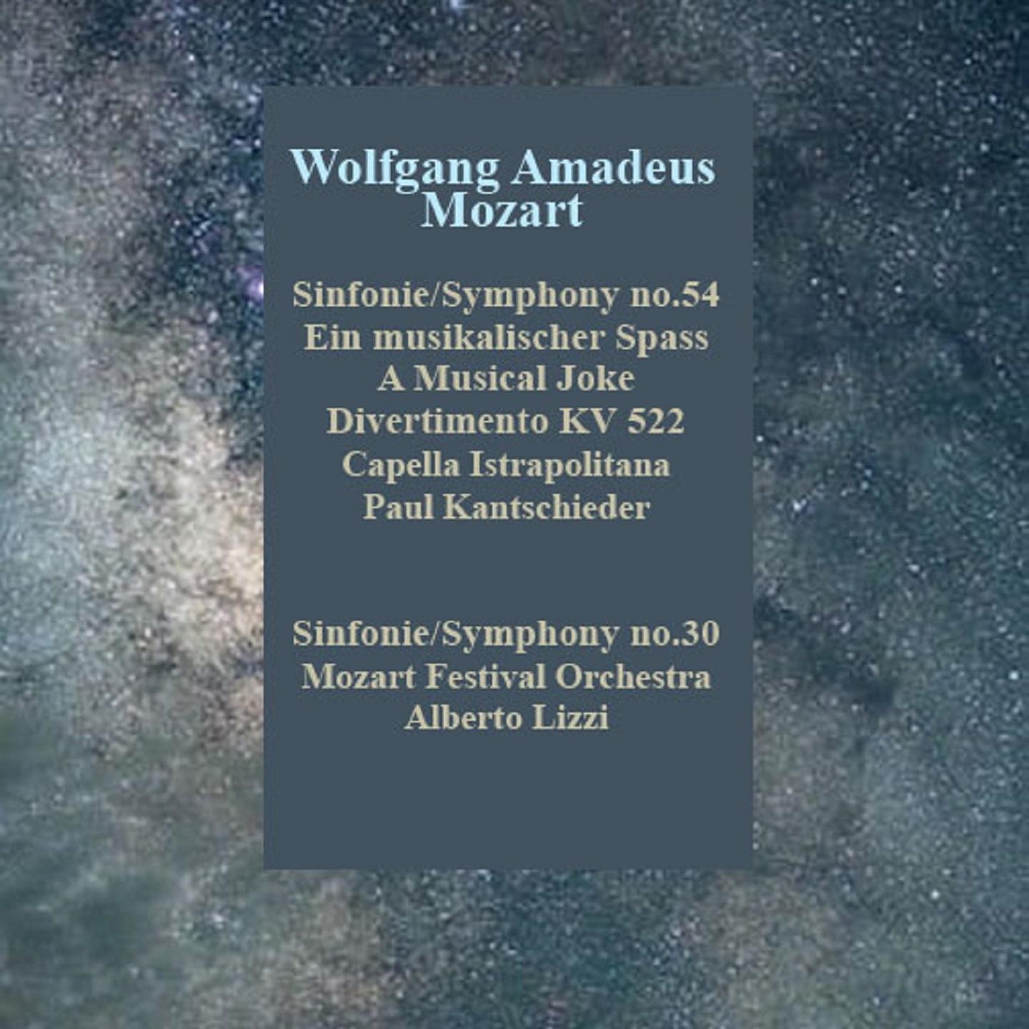 Mozart: Symphonies 30 & 54 / A musical joke