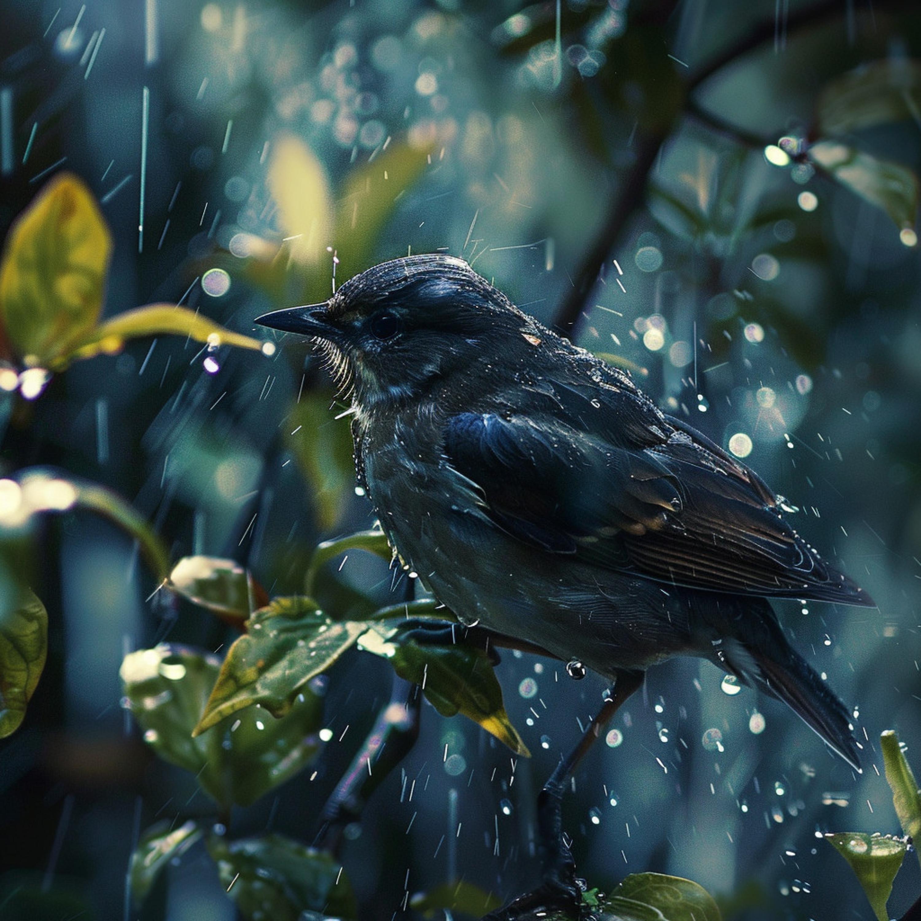 Relax in Nature - Moonlit Silhouettes and Rain’s Pat