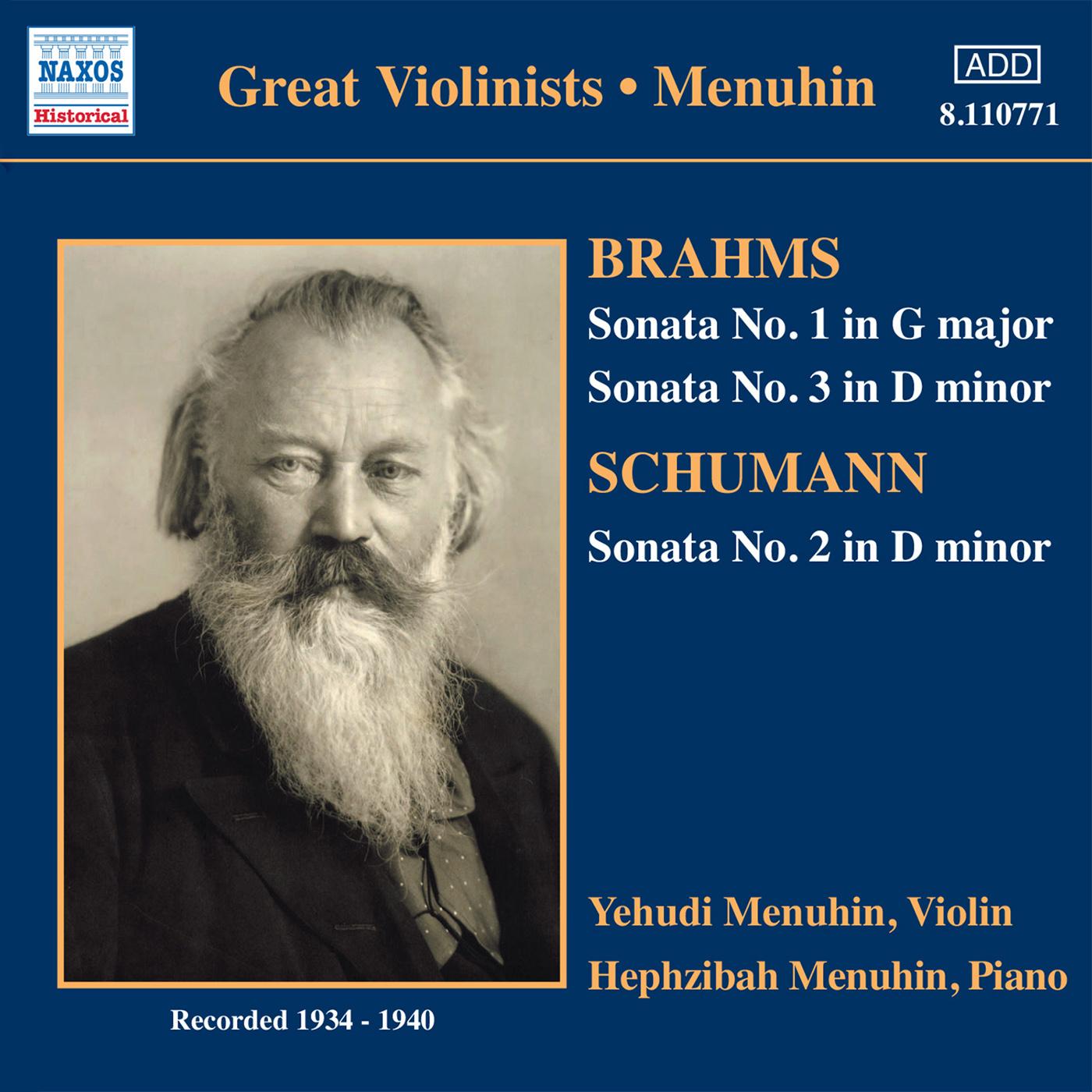 BRAHMS / SCHUMANN: Violin Sonatas (Menuhin) (1934-1940)