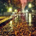 Walking on rainy night