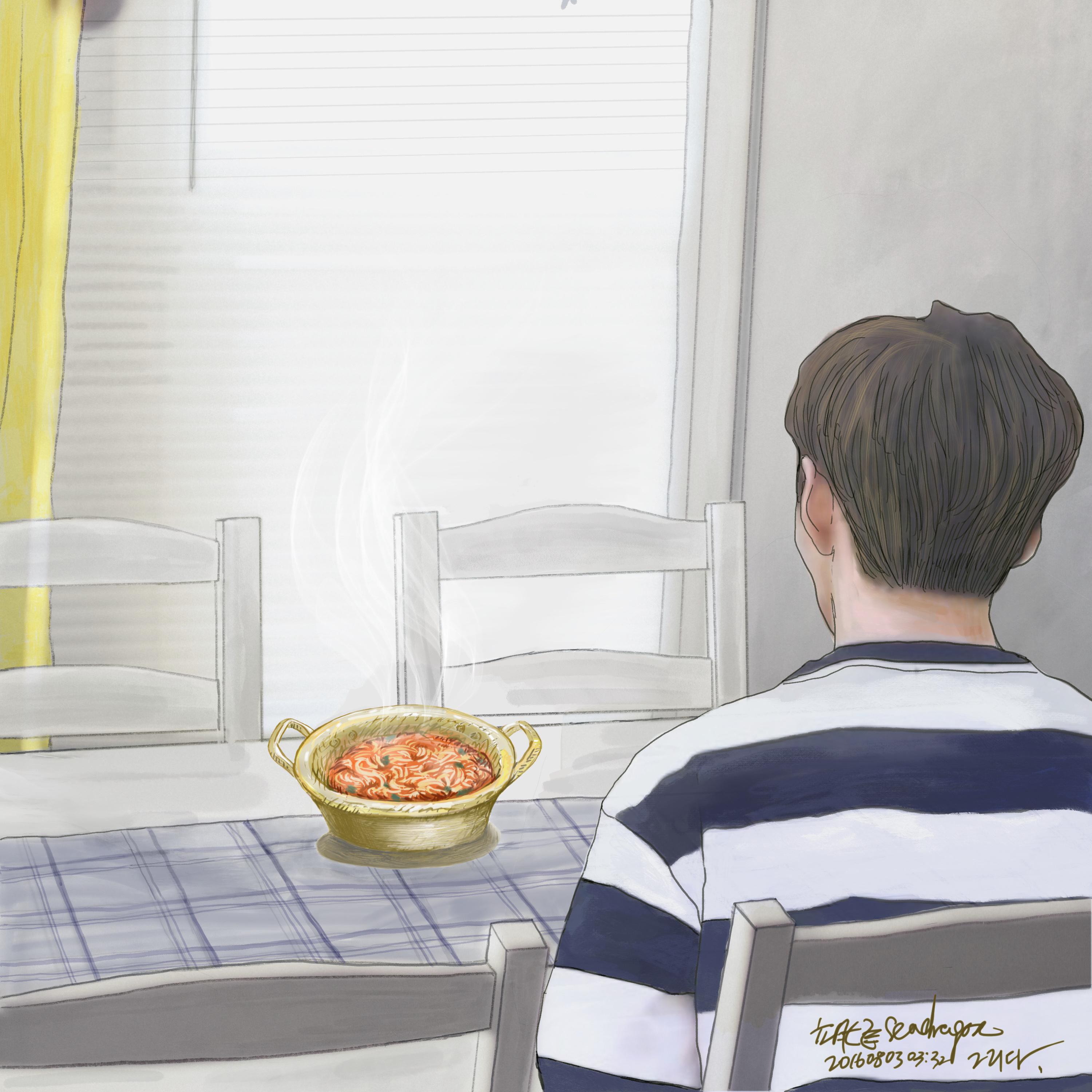 라면을 끓이다가