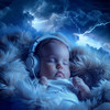 Relaxing Lullaby Piano - Dreamy Thunder Hums for Babies
