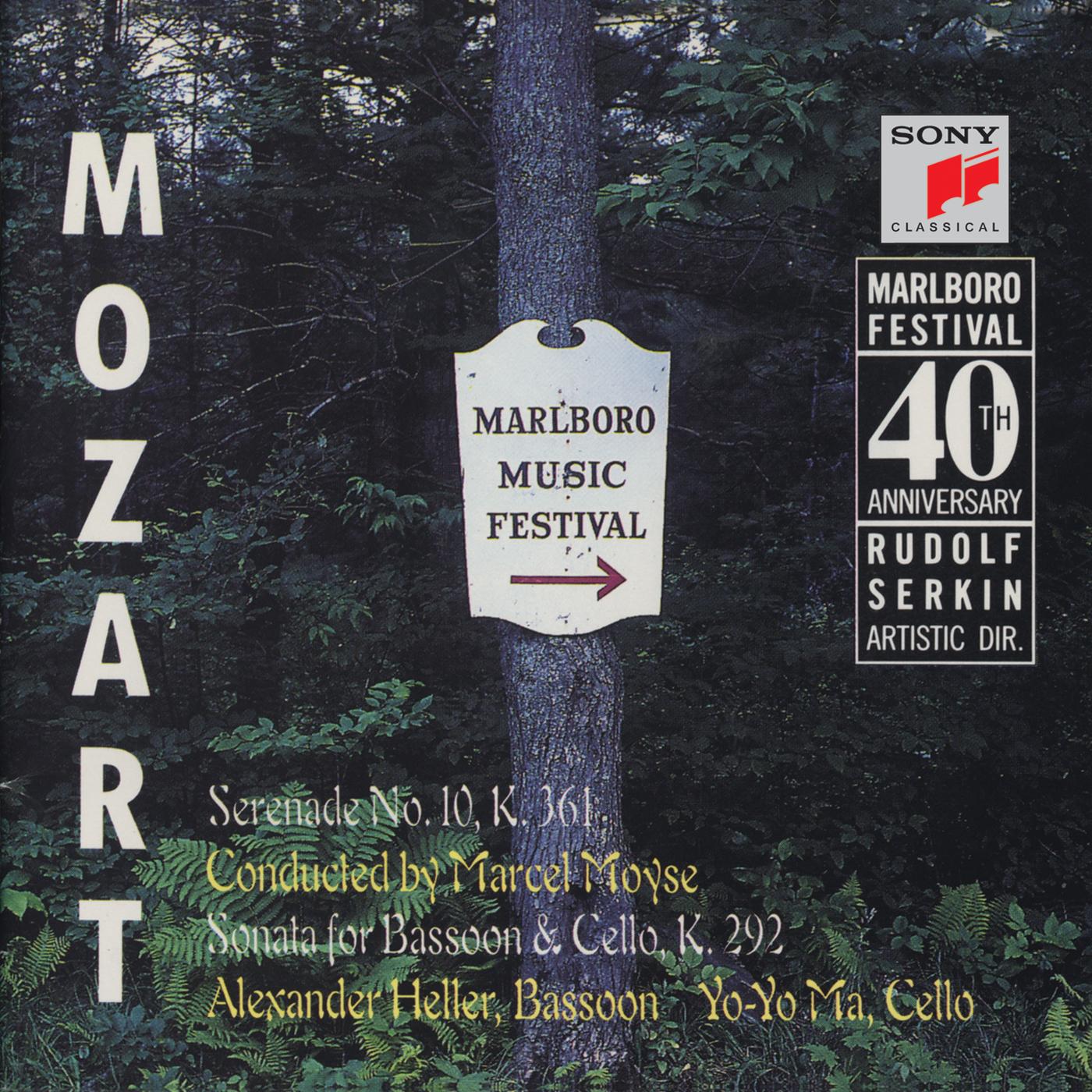 Mozart: Serenade, K. 361; Sonata for Bassoon & Cello, K. 292 (Marlboro Music Festival - 40th Anniversary)
