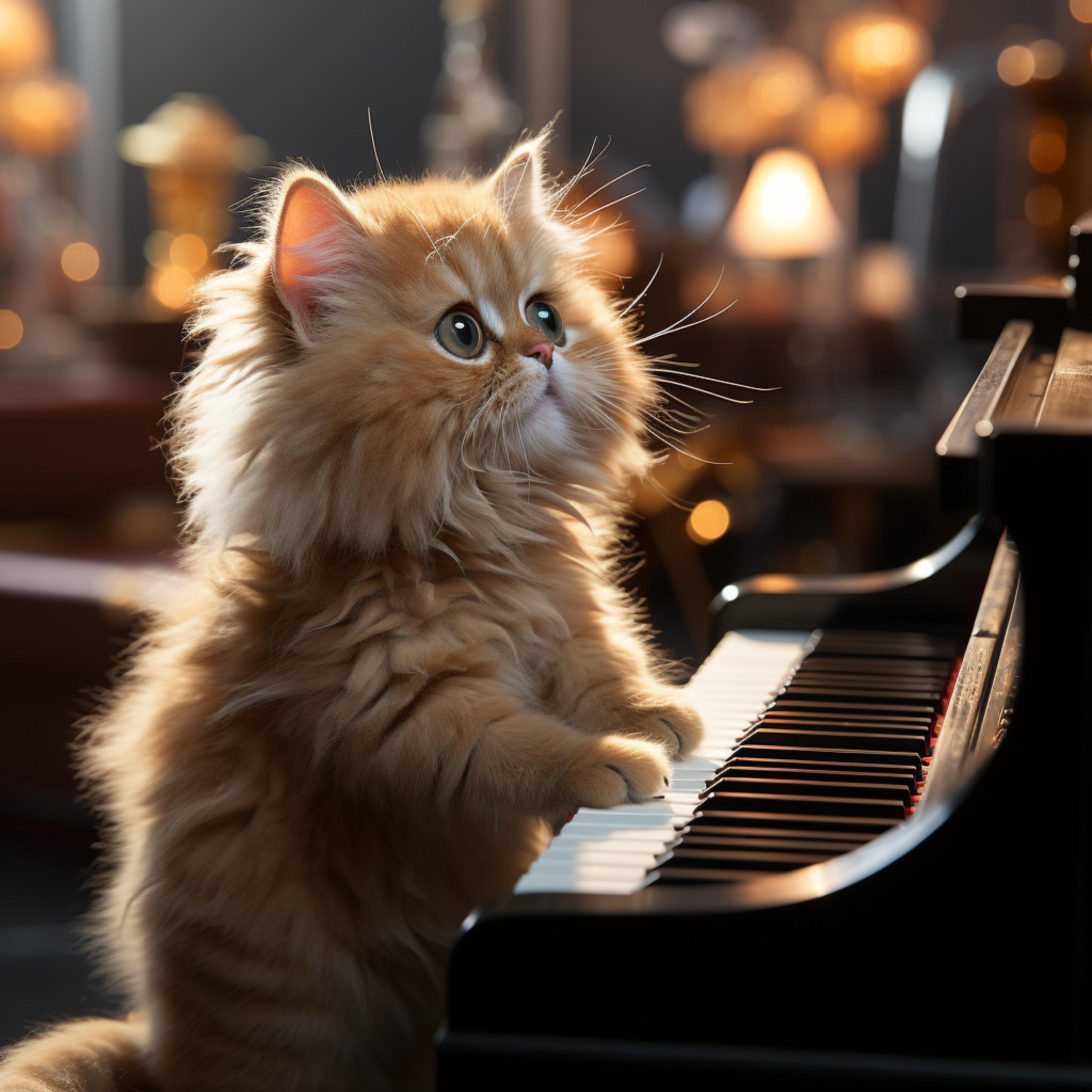 Piano fácil de escuchar - Tranquilidad Elevada: Retiro Místico Del Piano Con Gatos