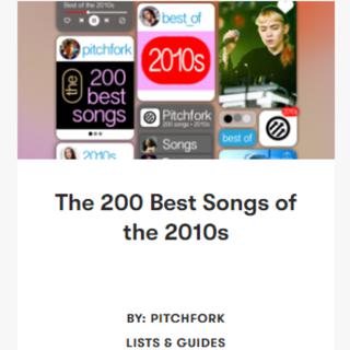 Pitchfork2010年代最佳单曲top200