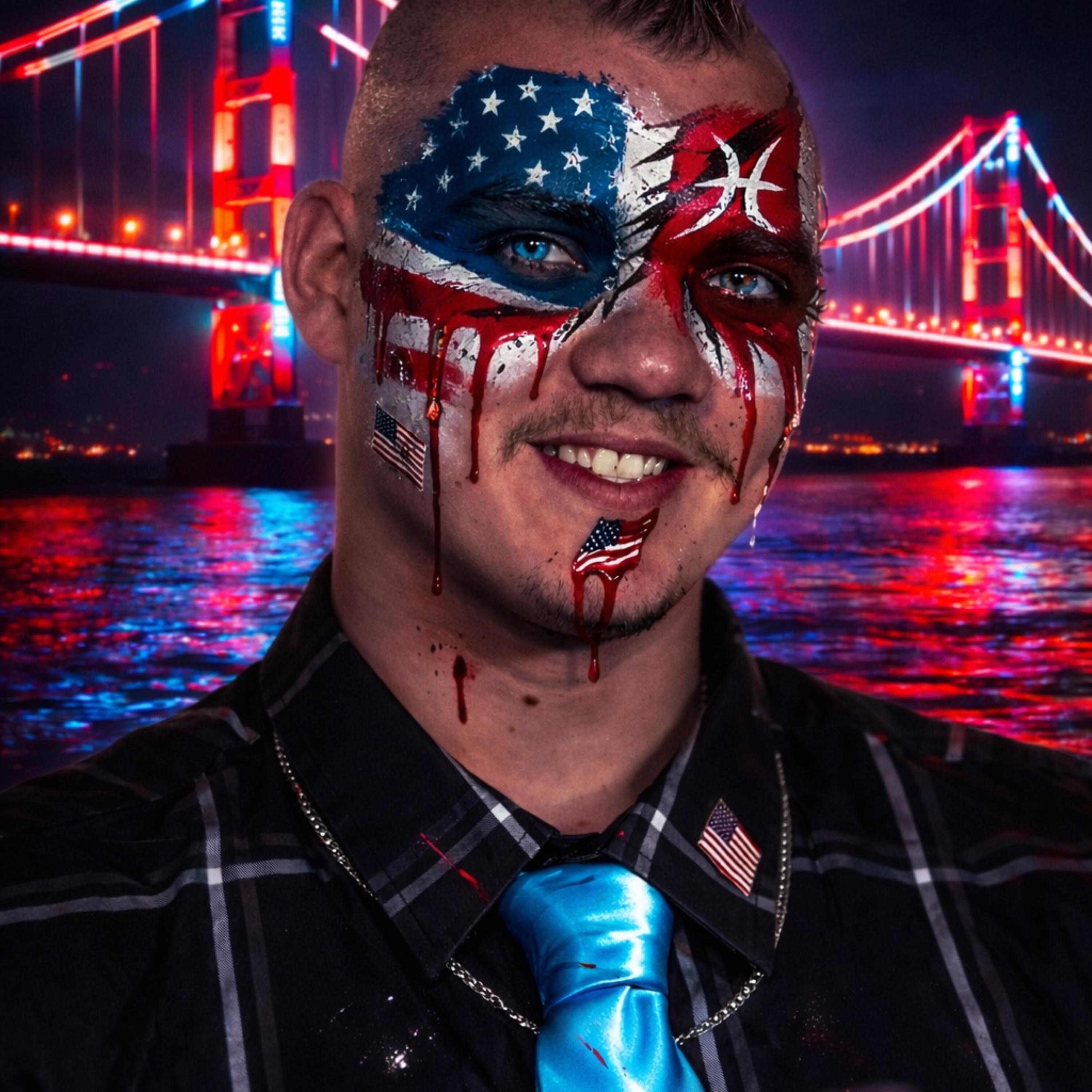 Underneath eyes look at neon sky