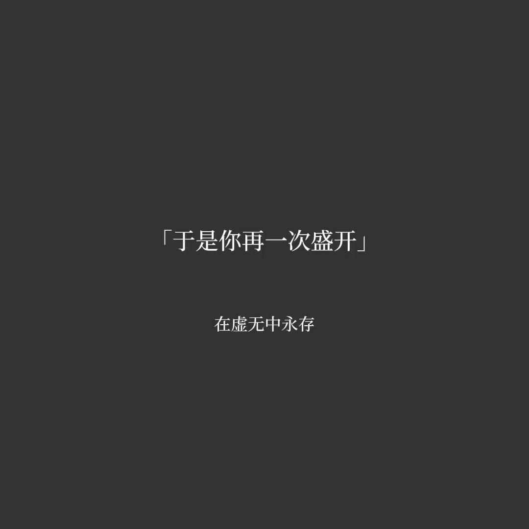 于是你再一次盛开