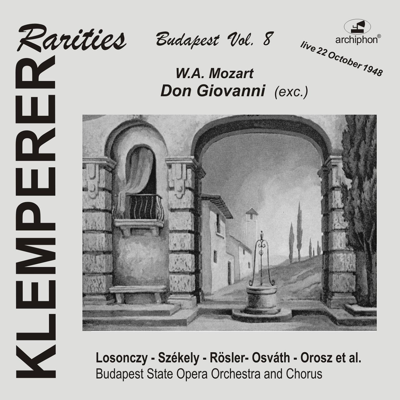 MOZART, W.A.: Don Giovanni [Opera] (Highlights) (Klemperer Rarities: Budapest, Vol. 8) (Budapest Sta专辑