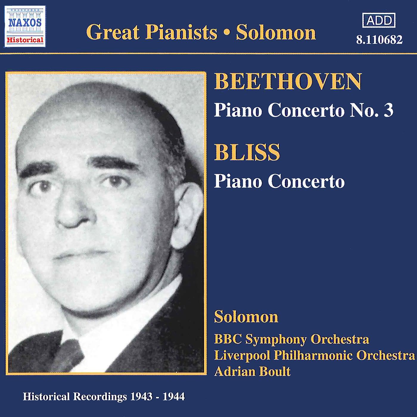 BEETHOVEN / BLISS: Piano Concertos (Solomon) (1943-1944)