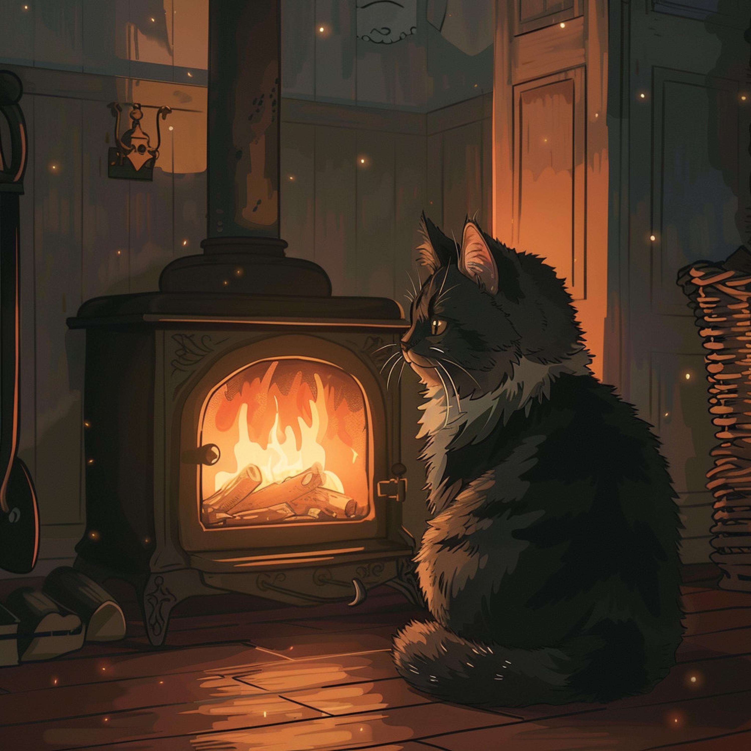Gato Música Relajación - Alegría De Los Gatitos En El Fuego
