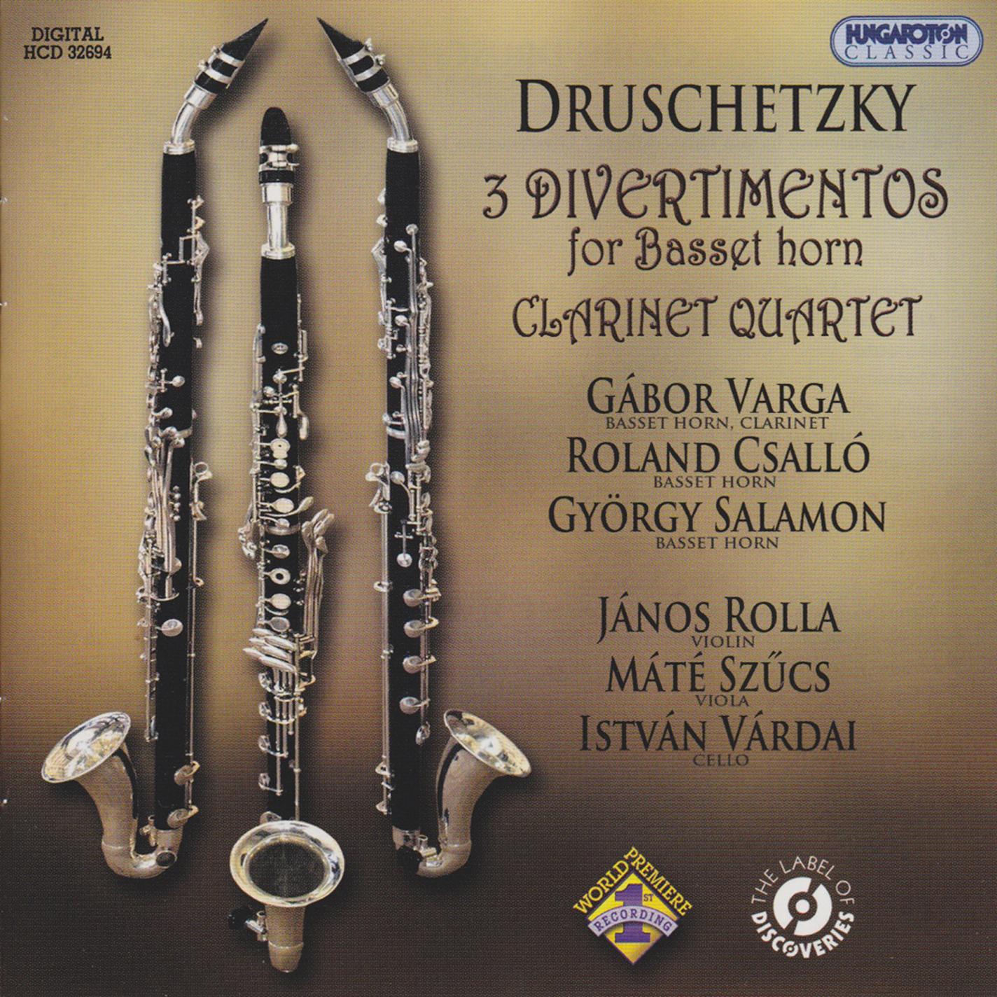 Druschetzky: Divertimento for Basset Horn
