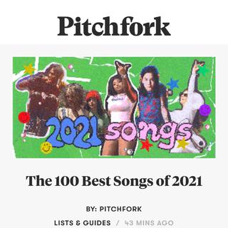【Pitchfork】2021年度最佳百首单曲