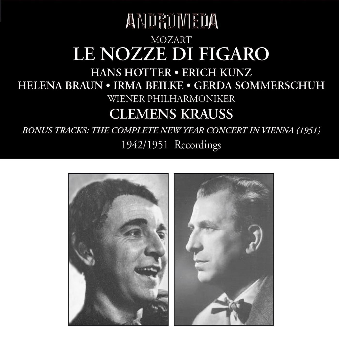 MOZART, W.A.: Nozze di Figaro (Le) [Opera] (Hotter, Kunz, Braun, Beilke, Sommerschuh,  Vienna Philharmonic, Krauss) (1942-1951)