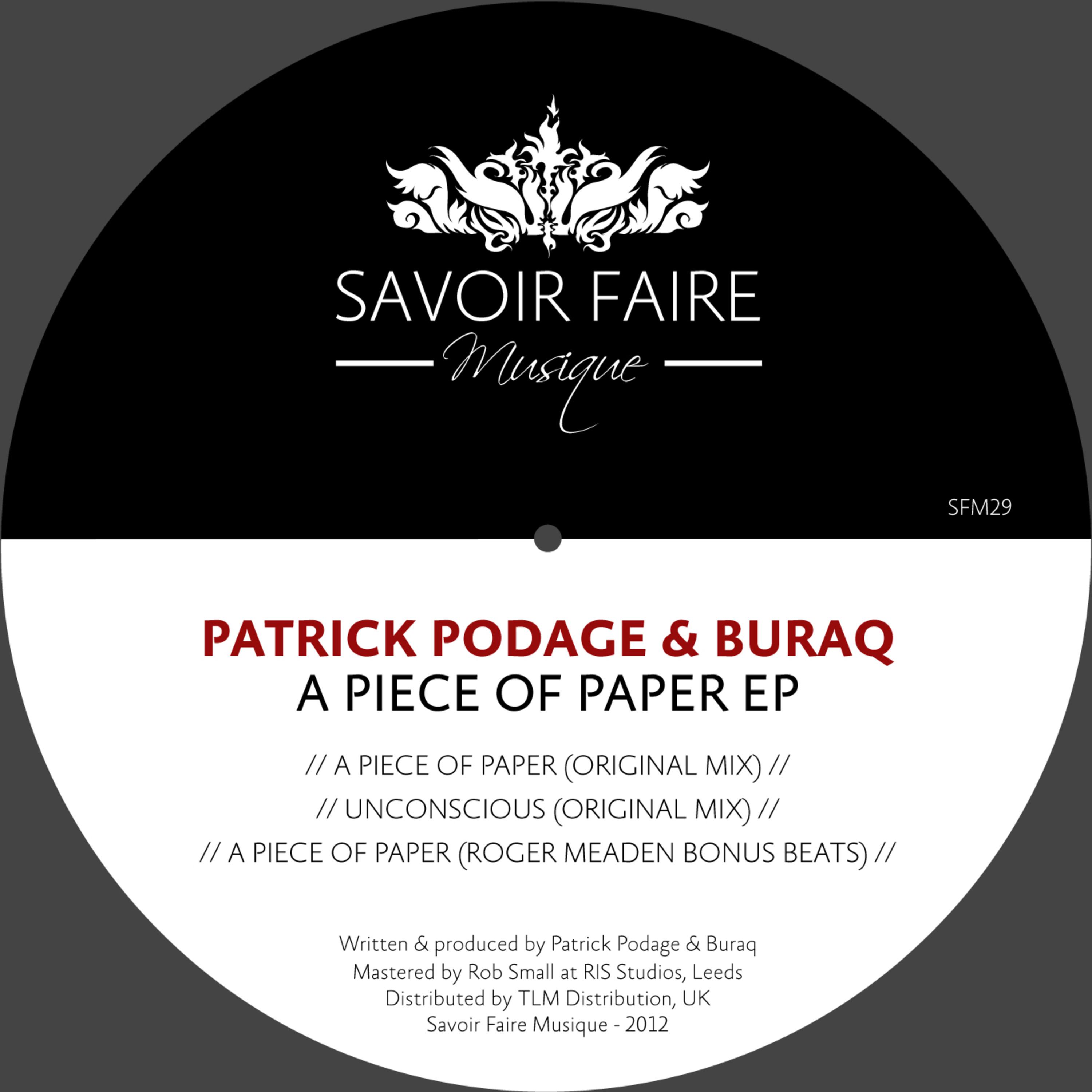 Patrick Podage - A Piece Of Paper (Roger Meaden Bonus Beats)