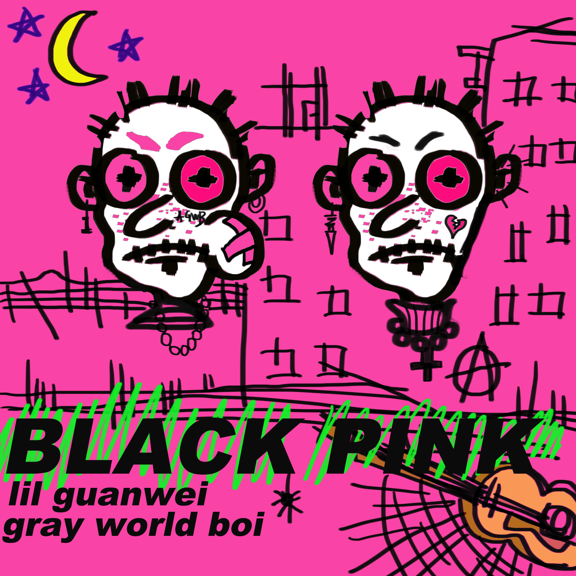Gray-world-boi - Pink&Black