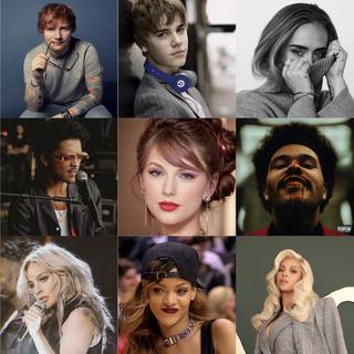 泰勒/蕾哈娜/威肯/比伯/艾德/碧昂丝/阿黛尔