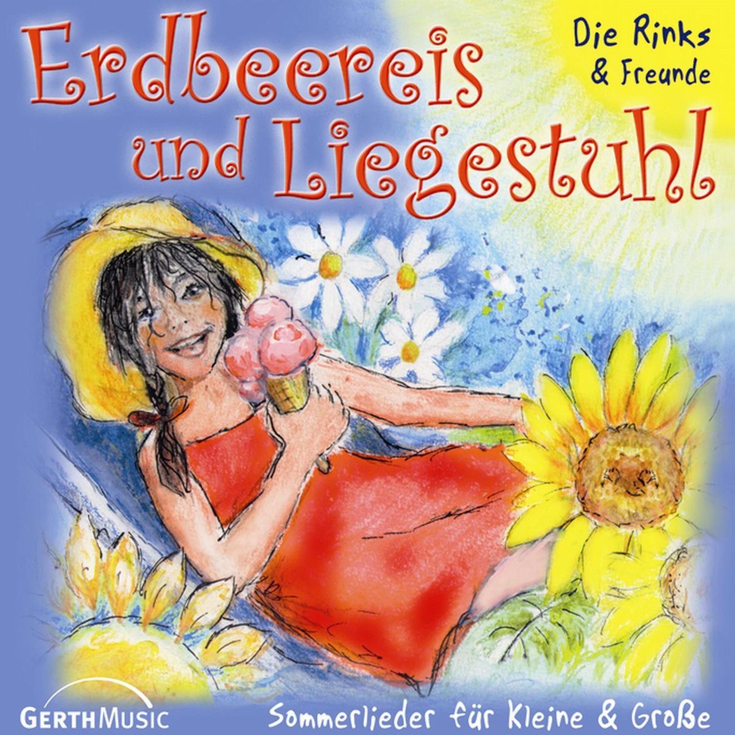 Erdbeereis Und Liegestuhl