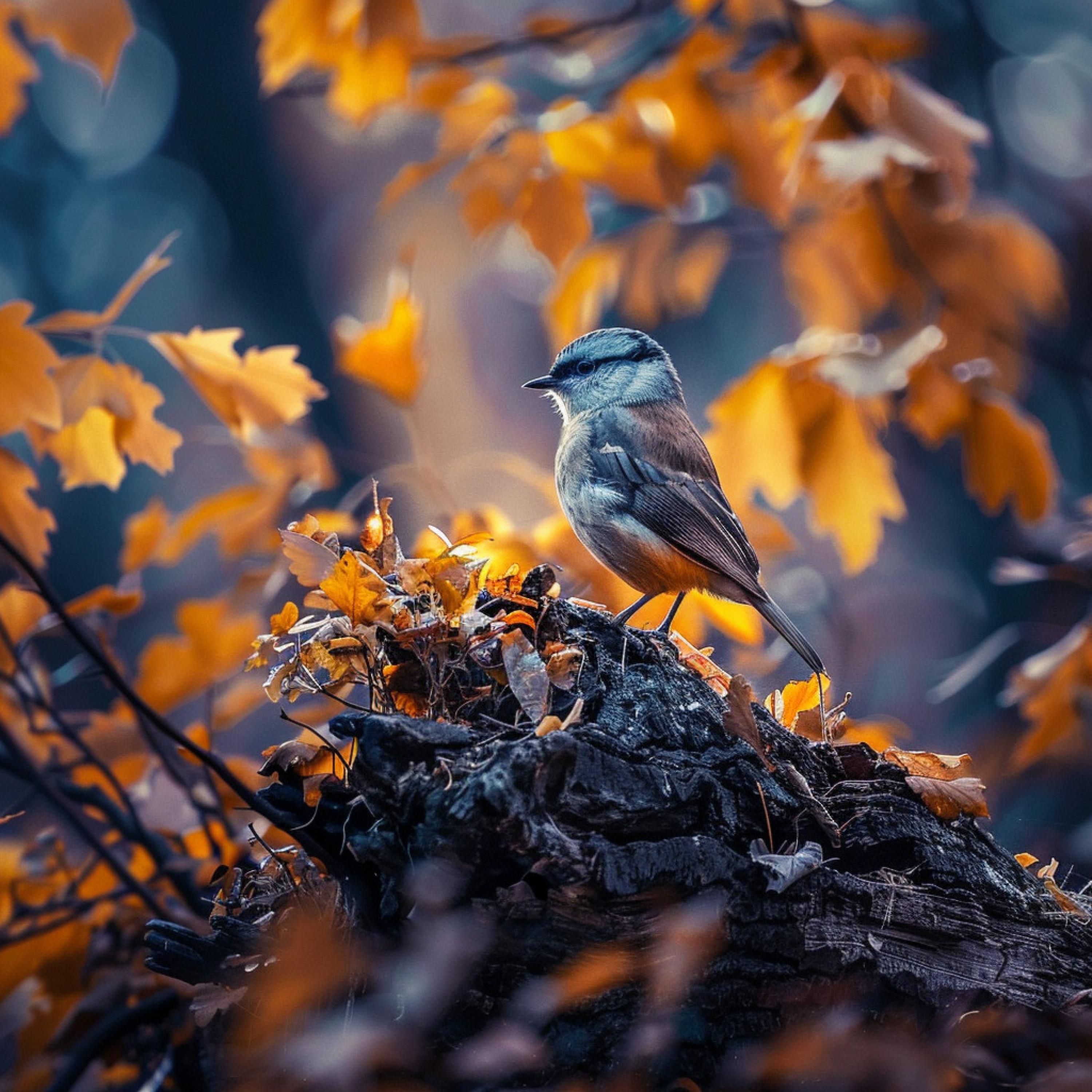 Upbeat Instrumental Music - Serene Splendor in Songbird Sounds