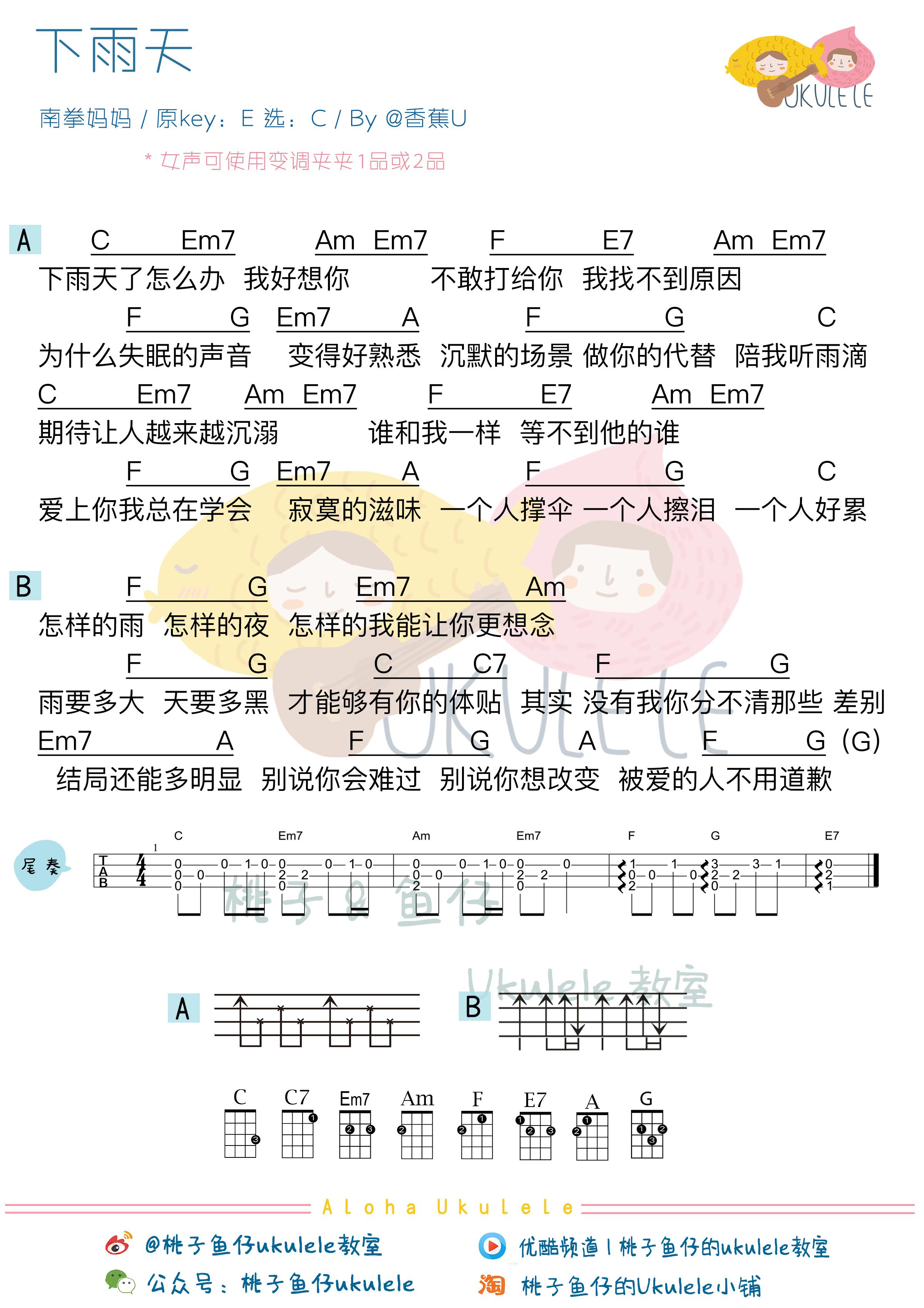 南拳妈妈简谱_下雨天南拳妈妈简谱