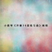 小提琴《开塞36首练习曲》教程(一)