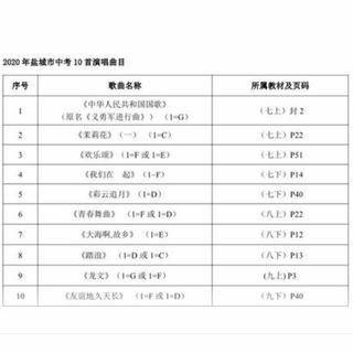 大丰区实验初级中学2020中考音乐讲义歌曲