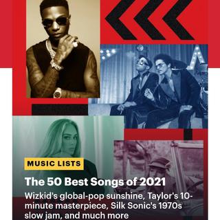 2021滚石年度最佳50首单曲