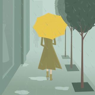 雨天：太阳躲起来了，你也不见了。