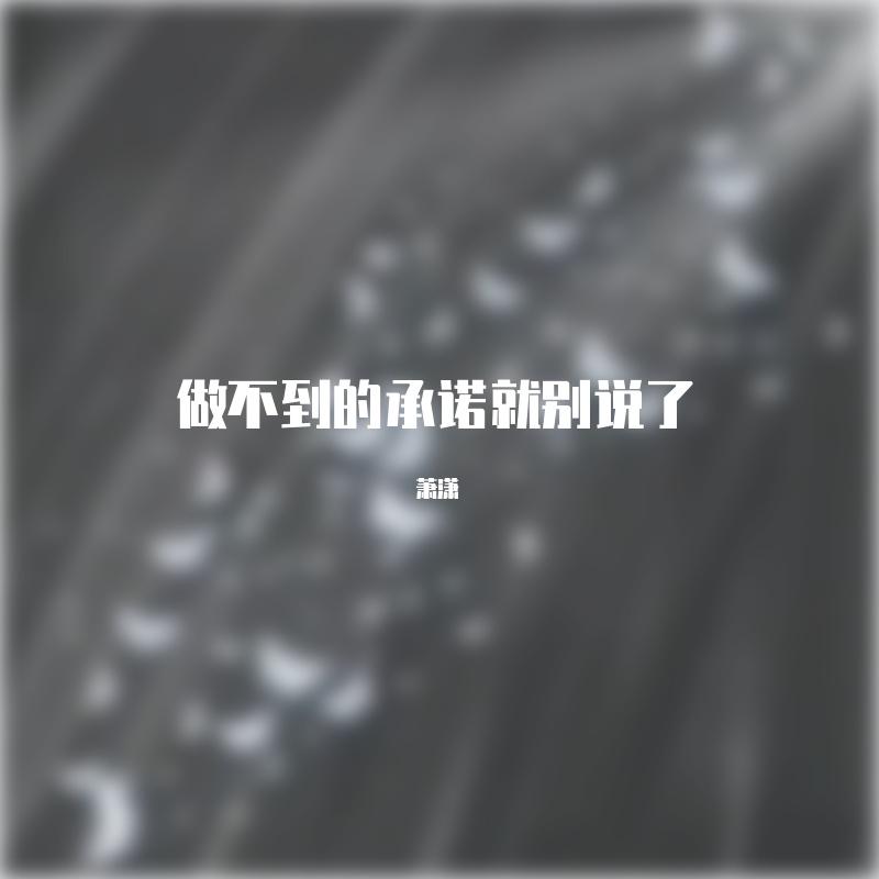 做不到的承诺就别说了